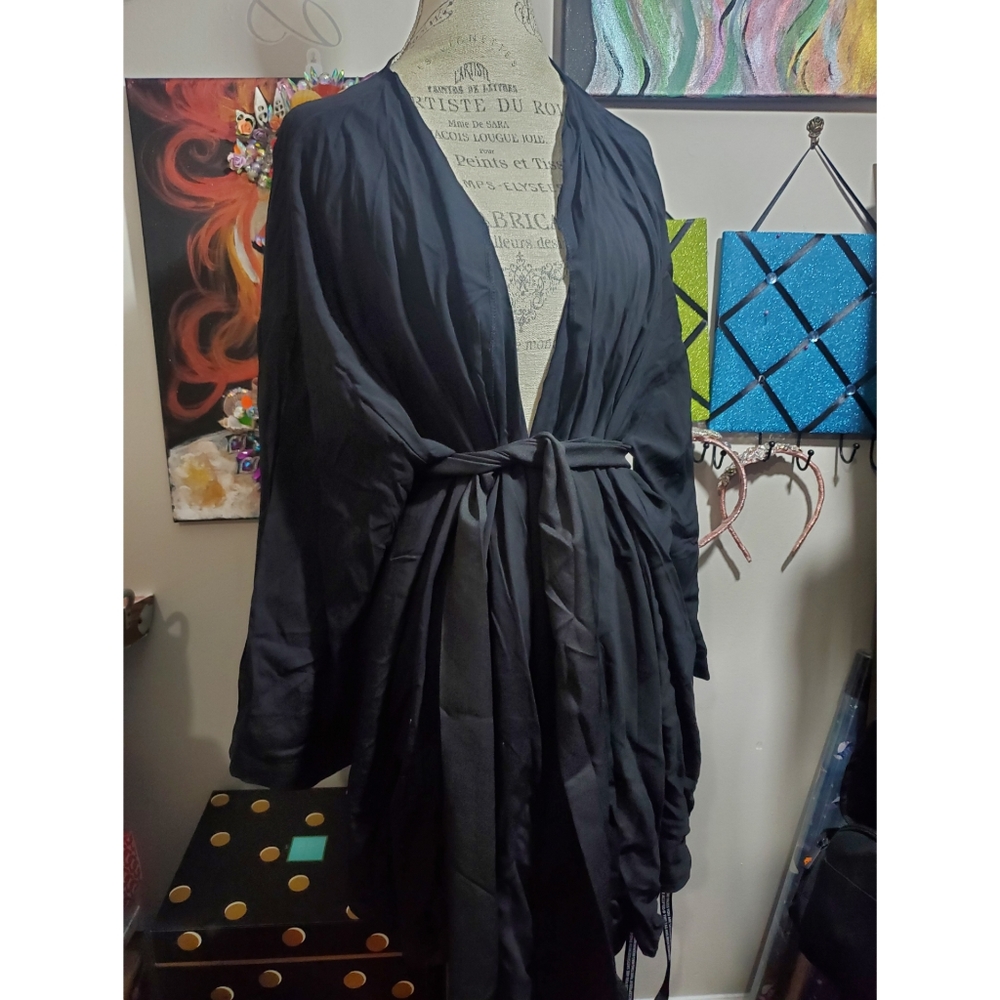 COPY - Black Tie Waist Blouse